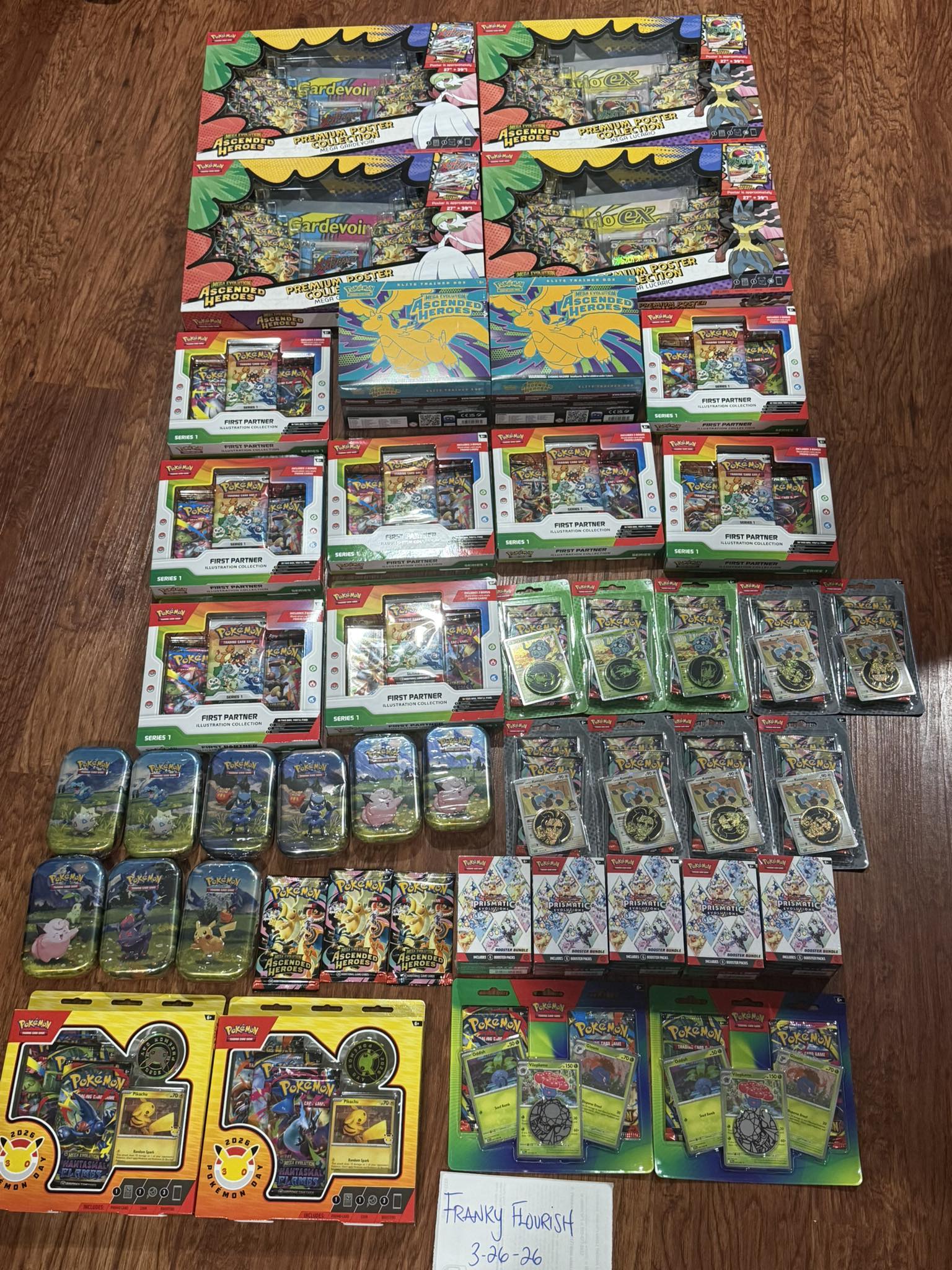 11) Ascended Heroes Deluxe Pin collection - $45 (20) First partner