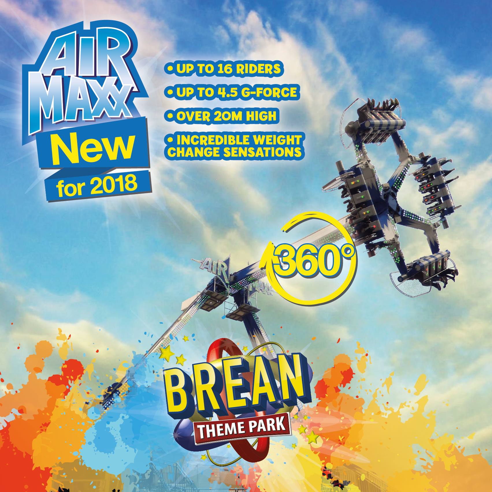NEW for 2018, Air Maxx. Up to 16 riders, up to 4.5 G force, over