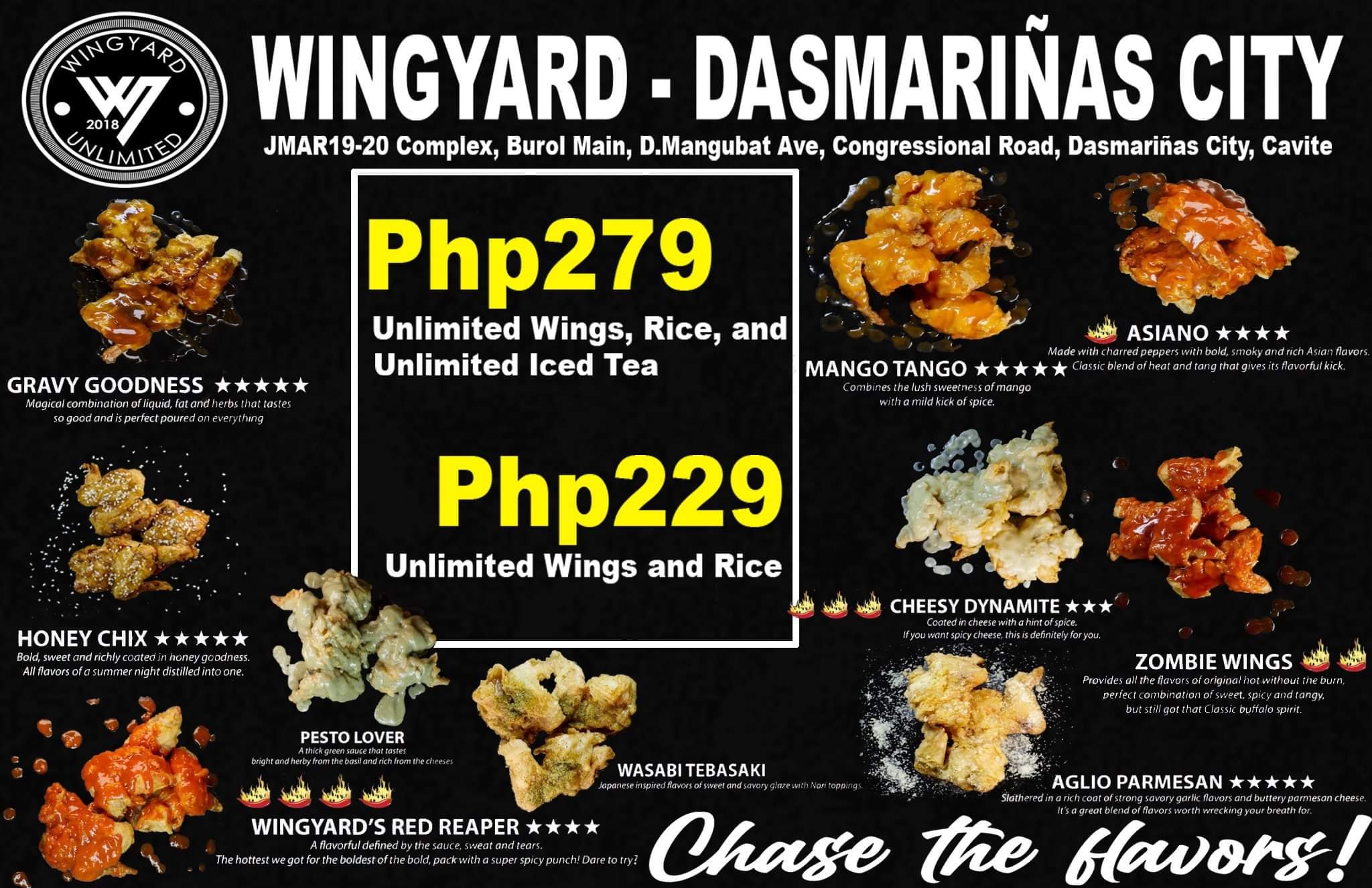 ‼️CHASE OUR 10 FLAVORS‼️... - Wingyard - Dasmariñas City