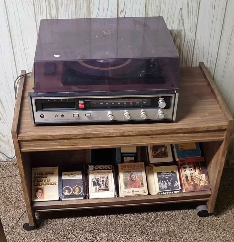 This is a vintage Sharp GX-3R stereo system with a separate RP-3R