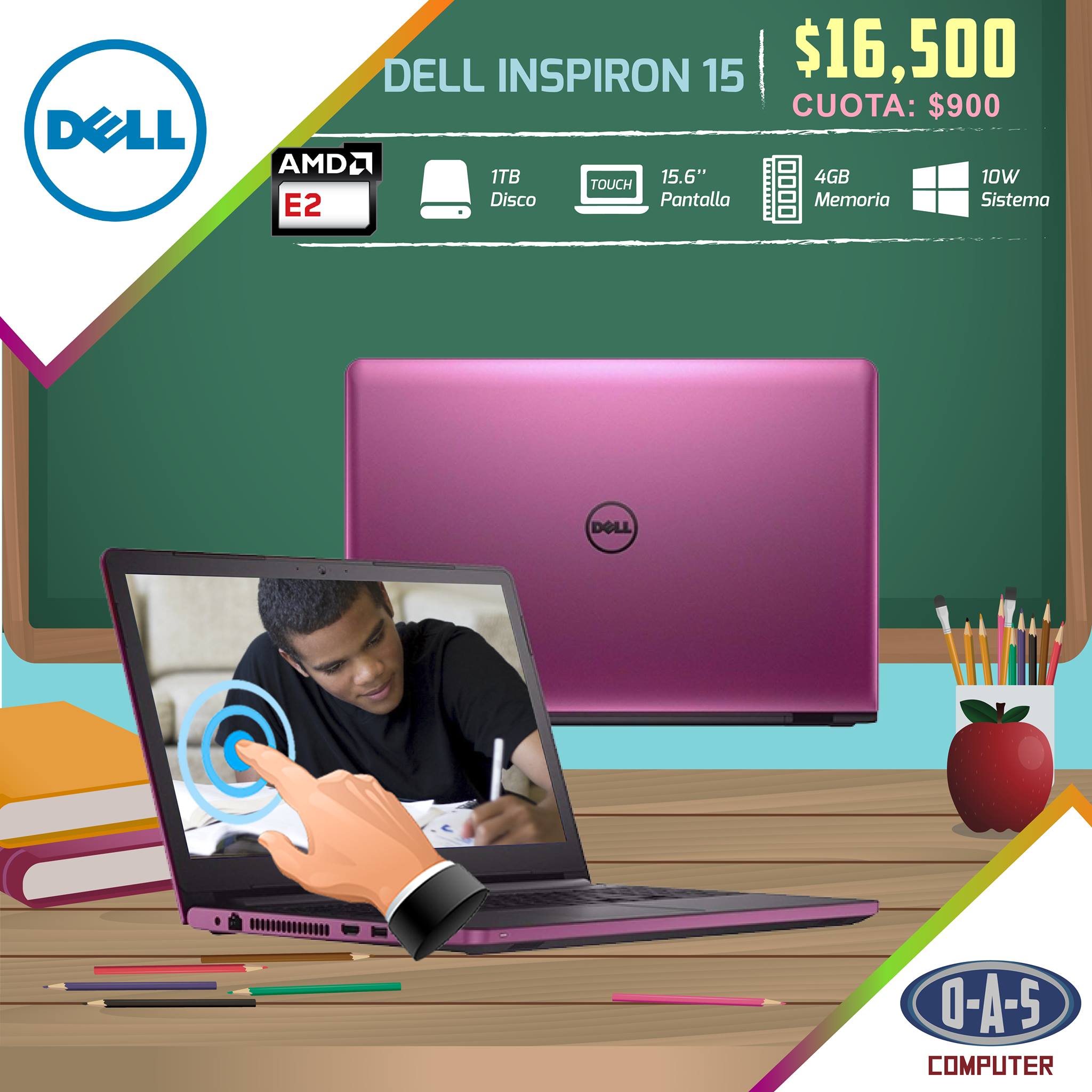 OAS Computer - Laptop Dell Inspiron 15, Procesador Quad Core E2 ...