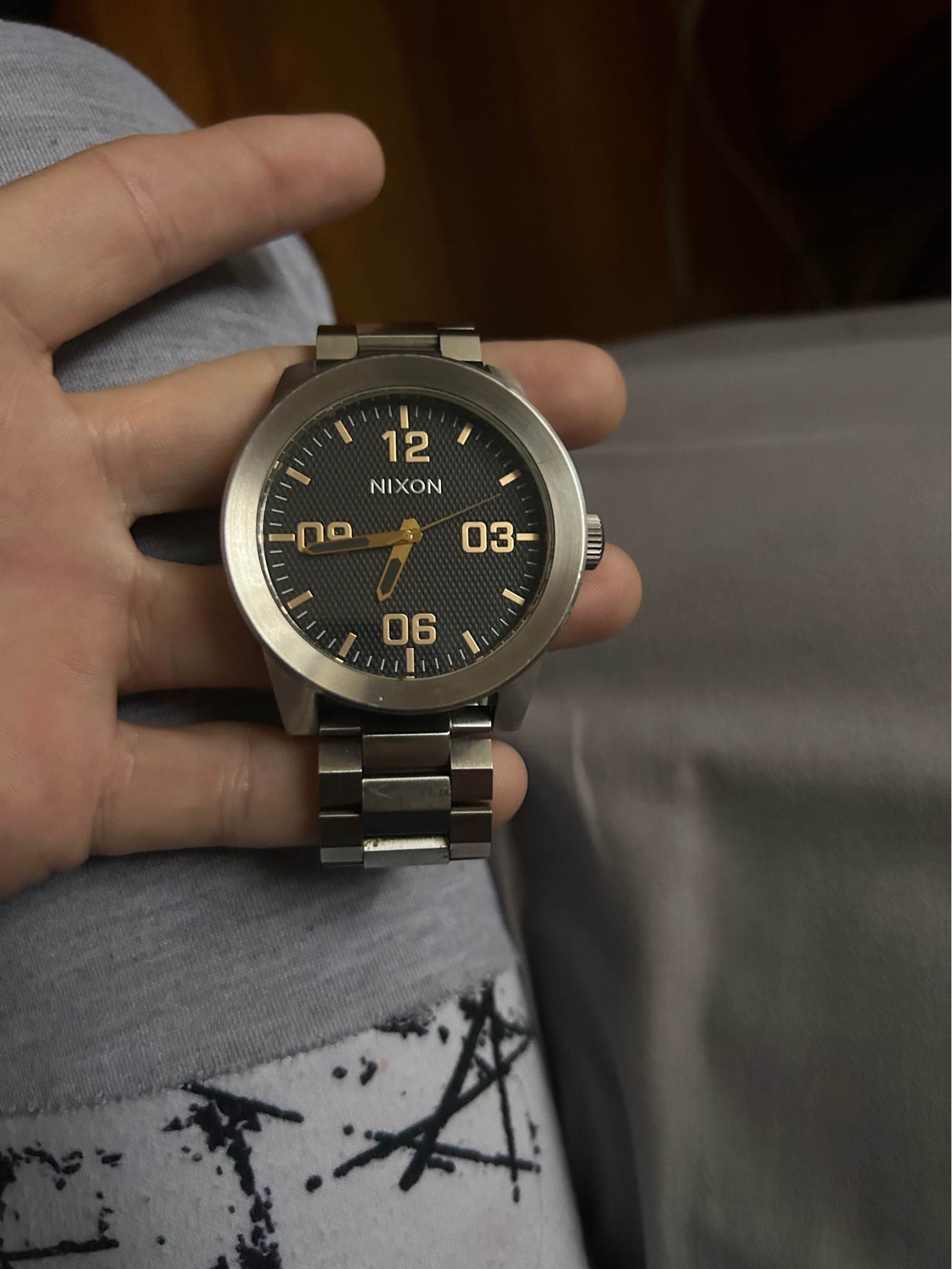Gold Nixon Watches Corporal Stainless Steel Watch Nixon The Sentry 
