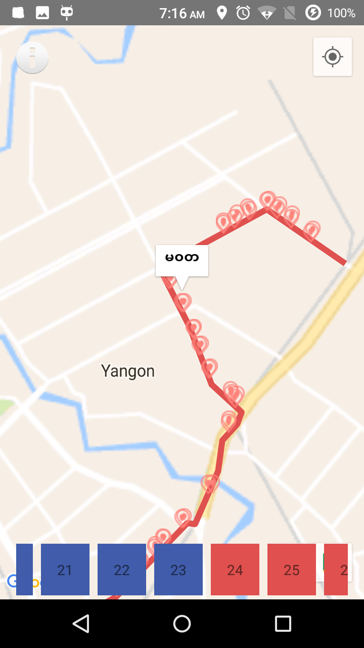 Yangon Bus On The Map
