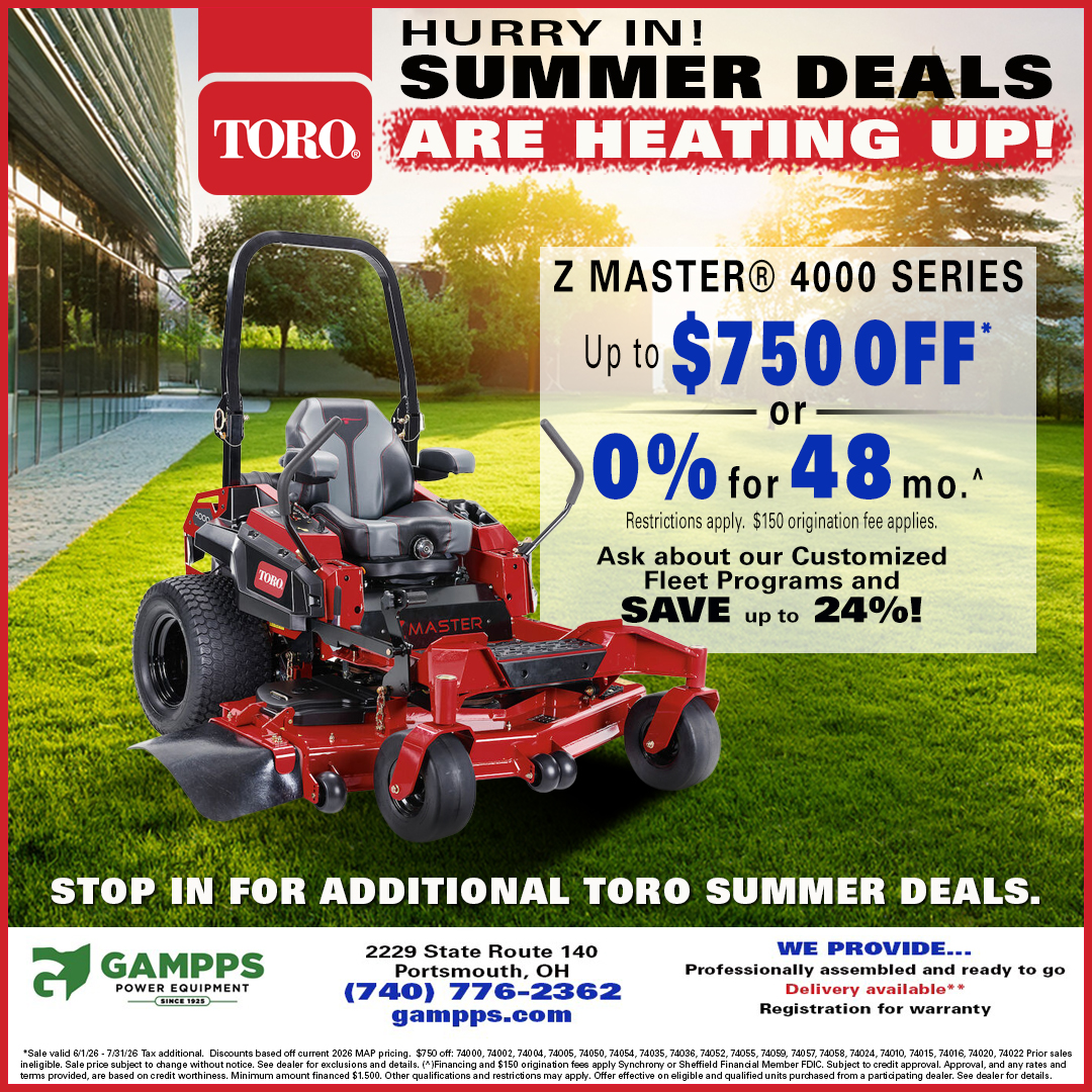 Toro Z Master 2000 and 4000 series summer savings