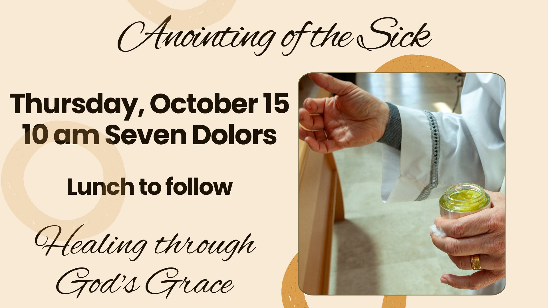 💙 Healing Mass • October 15 at 10:00 AM 💙