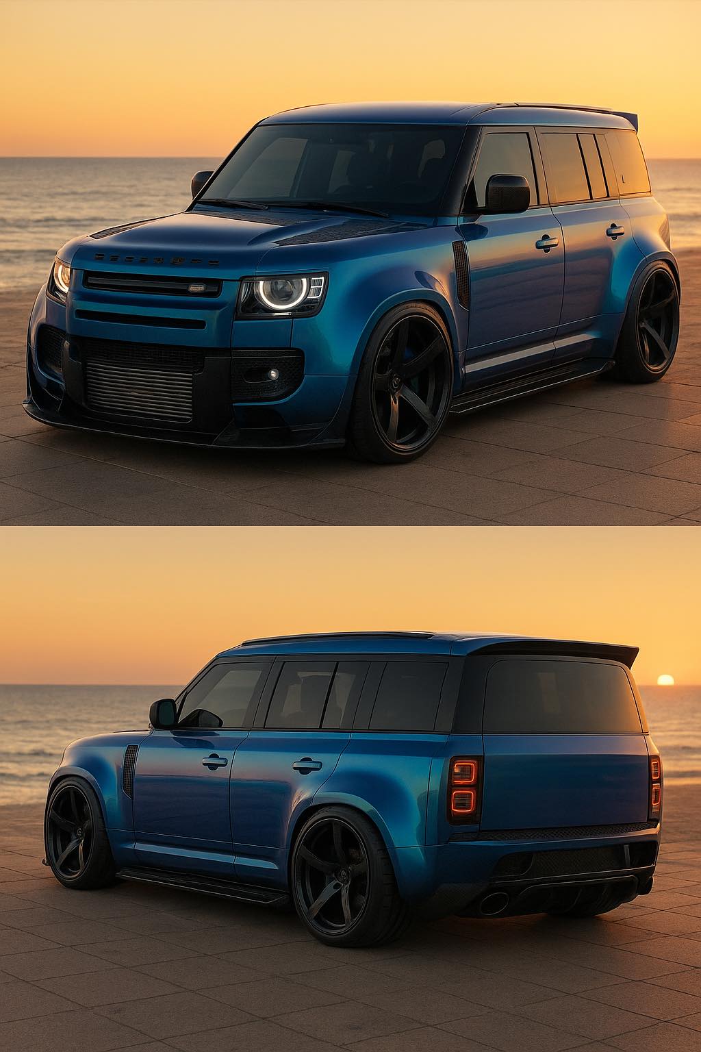 AI automotive art | Defender SVR Taking the 5.0 supercharged unit from ...