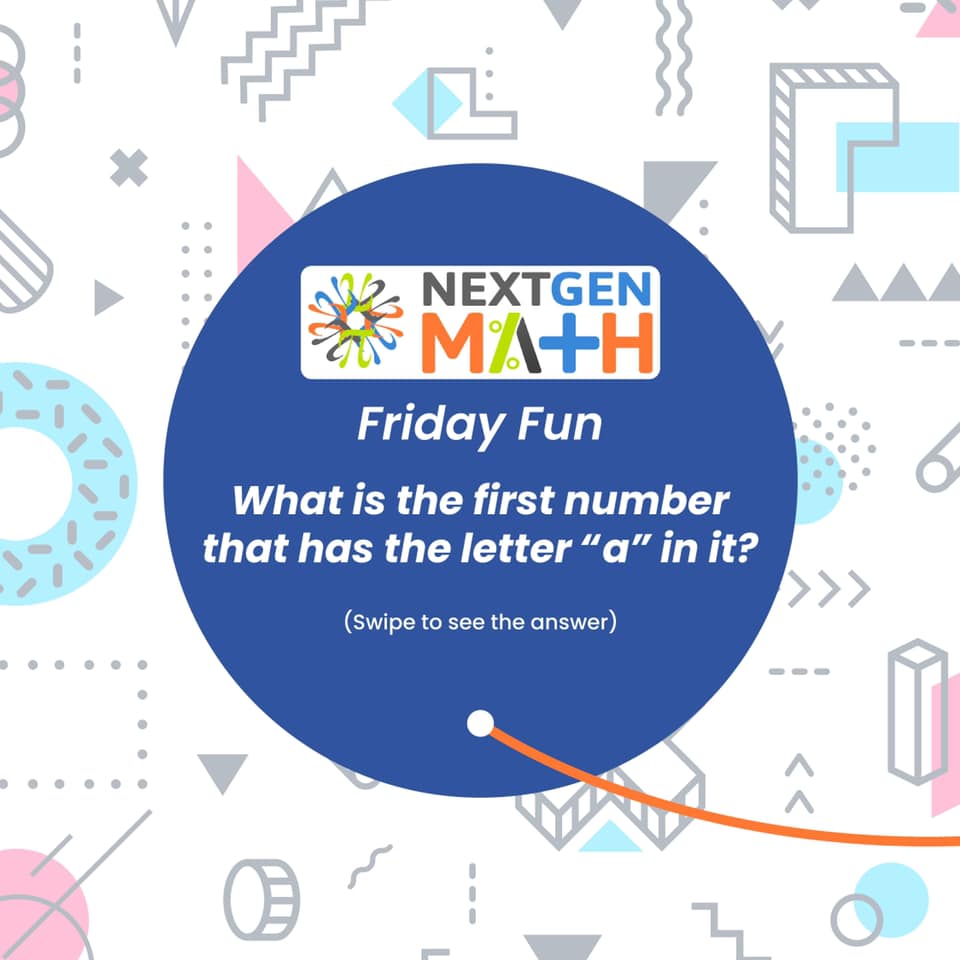Next Gen Math - Happy Friday from #nextgenmath! We hope...
