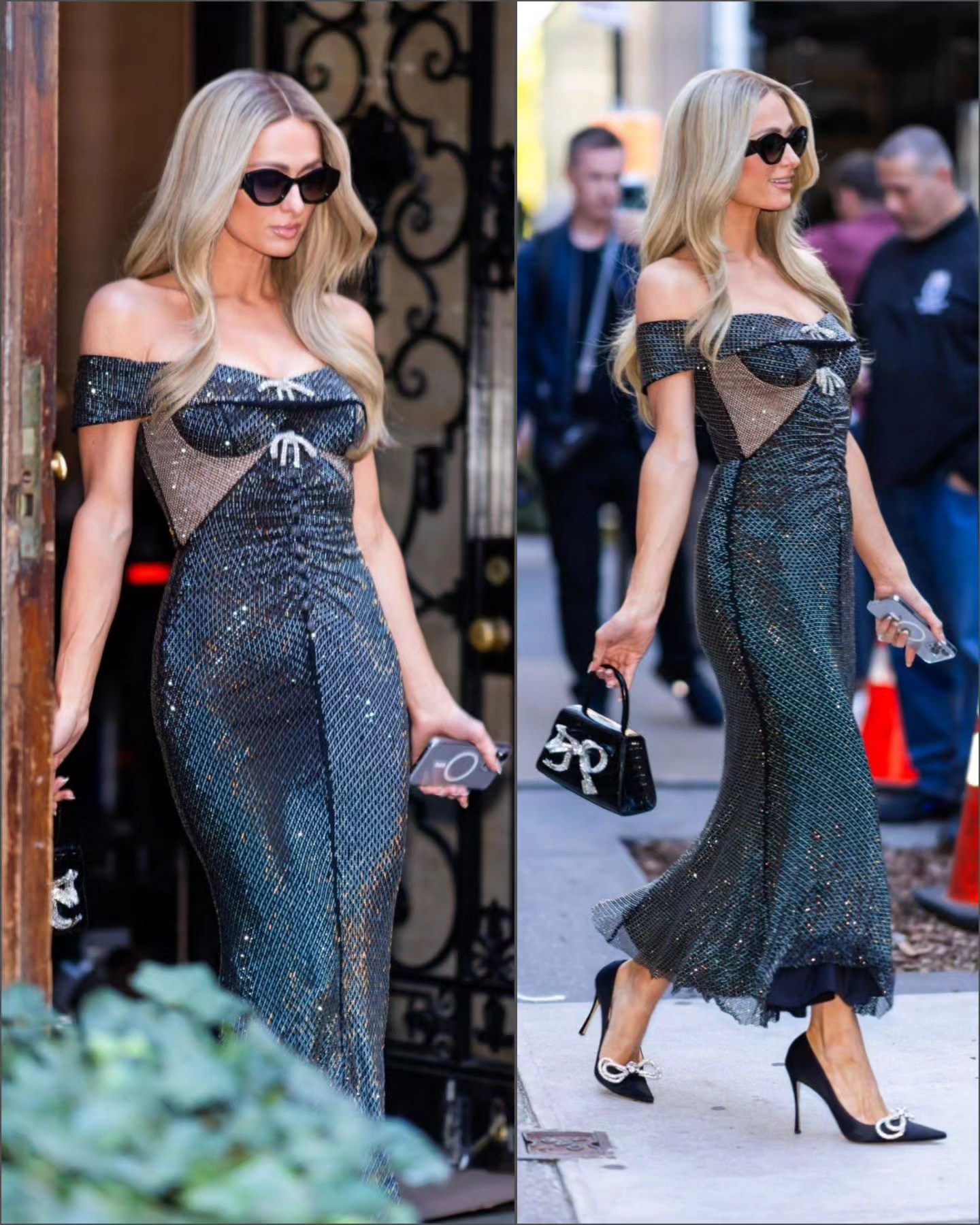 open lace back dress Self-Portrait - Olive Rhinestone Embellished Maxi Dress