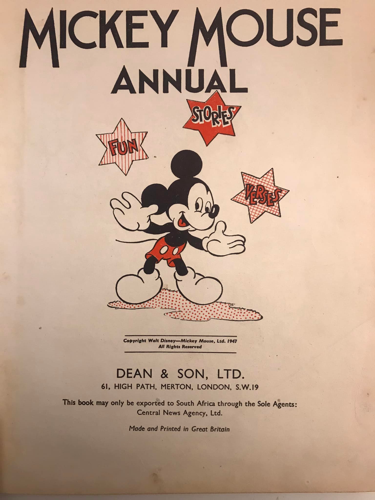 Vintage Mickey Mouse annuals found in England charity shop