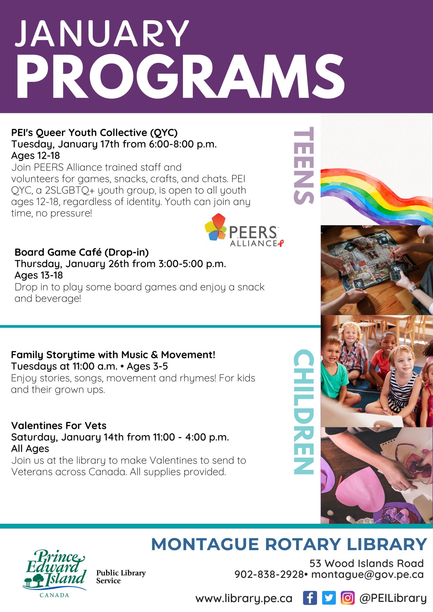 Here are the library programs for... - Town of Three Rivers