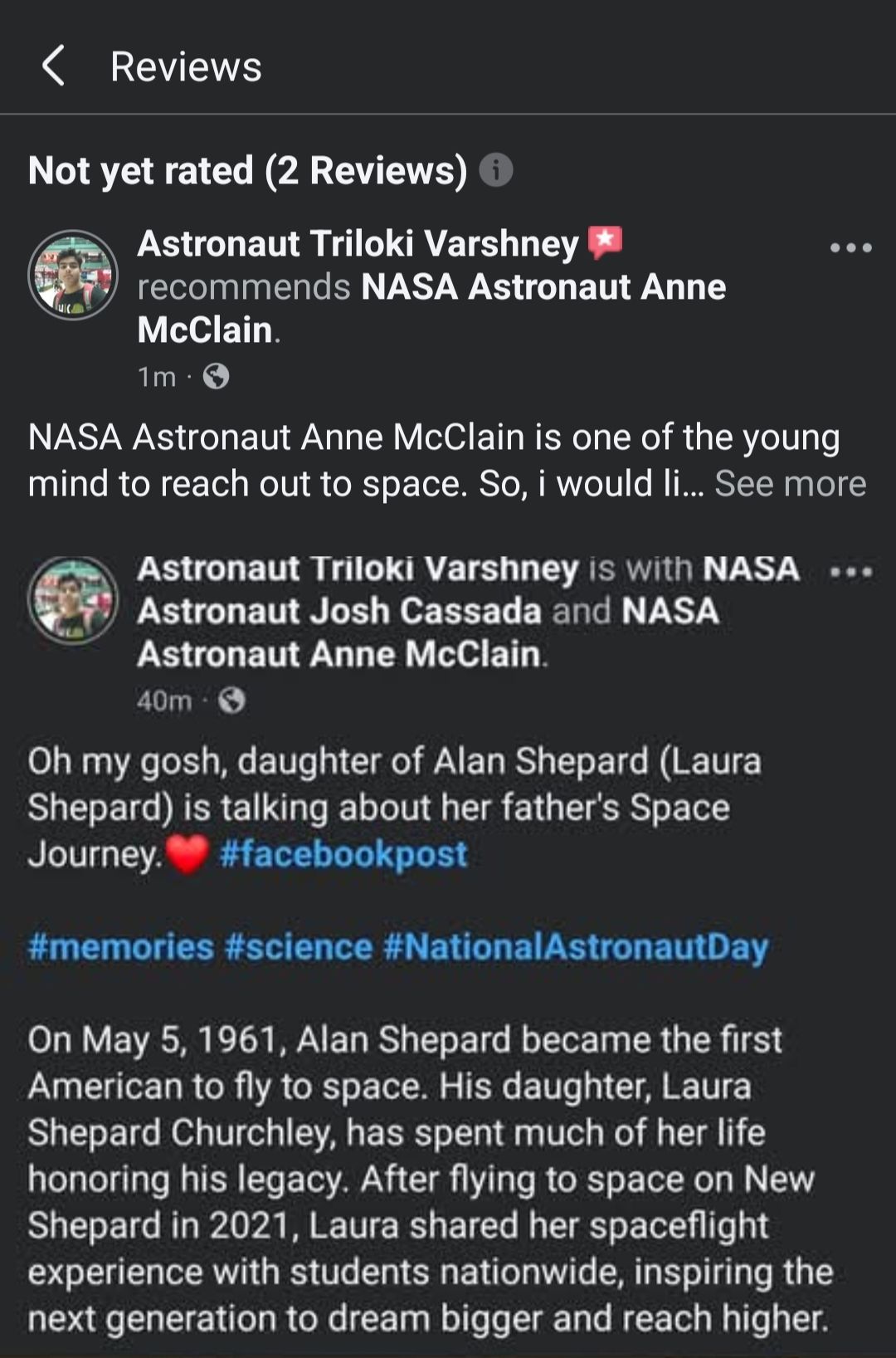 Astronaut Triloki Varshney