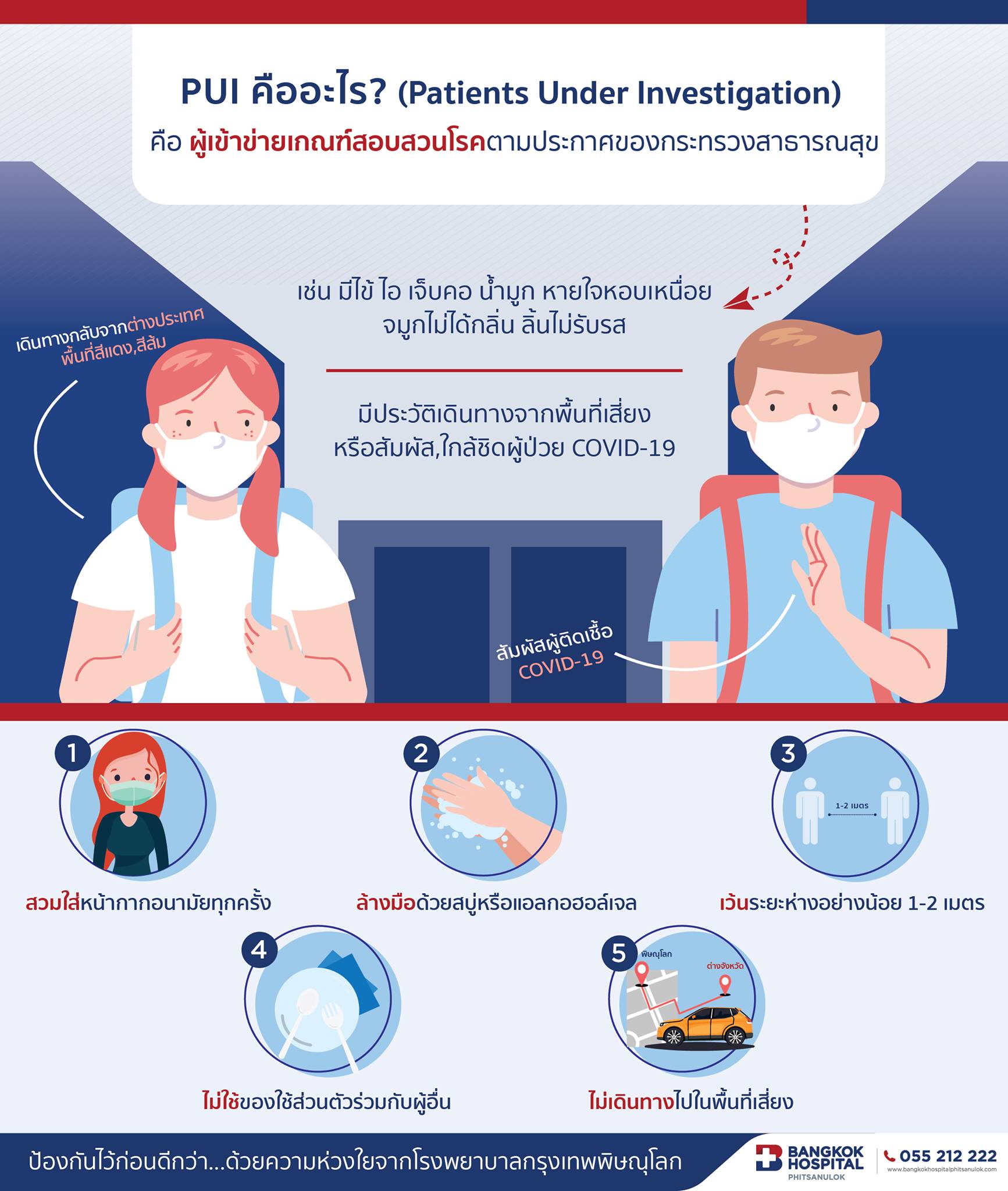 PUI คืออะไร ⁉️ คำว่า PUI... - โรงพยาบาลกรุงเทพพิษณุโลก | Facebook