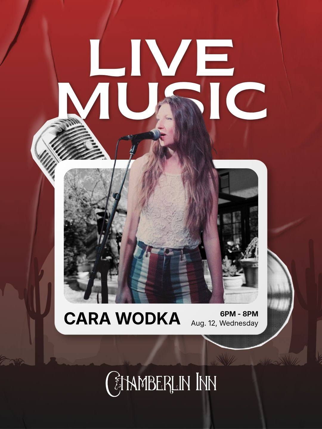 Live music at Chamberlin Inn with Cara Wodka and Wes Urbaniak