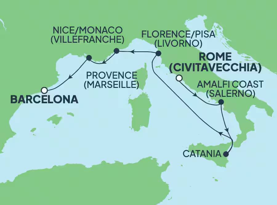 Norwegian Epic Rome to Barcelona Cruise (Updated 3/14/26)