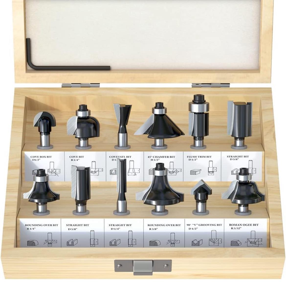 Ming - 12 Pieces Tungsten Carbide Router Bit Set 🛠️ | Facebook