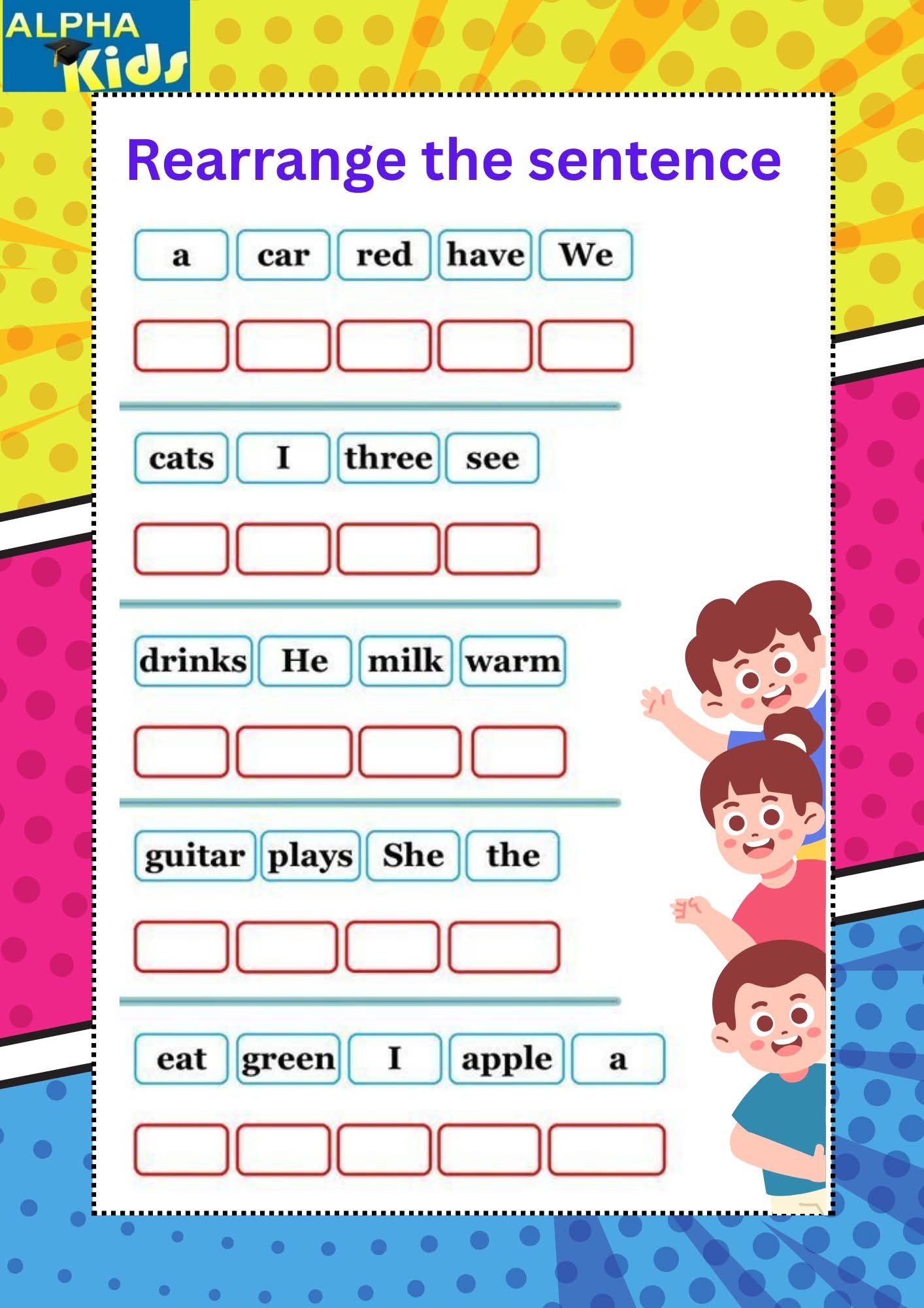 Rearrange the Sentence worksheet for... - MR. Eslam Shaban | Facebook