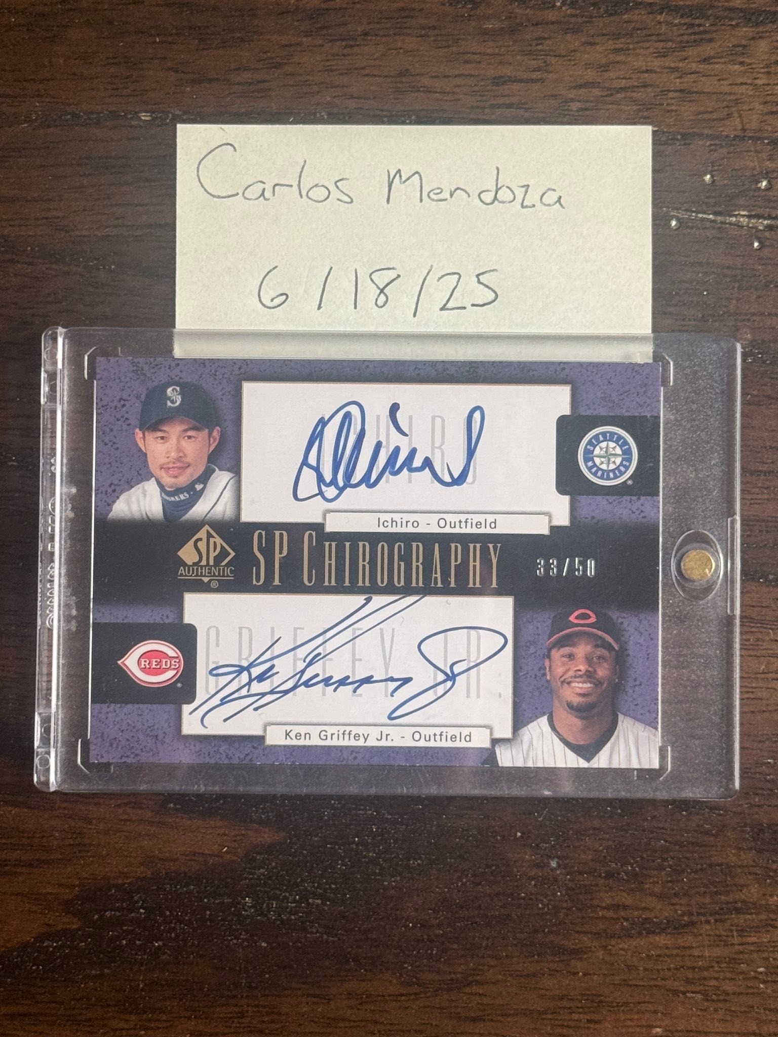 2004 UD SP Authentic Ichiro Ken Griffey Jr Dual Autograph Auto 33 