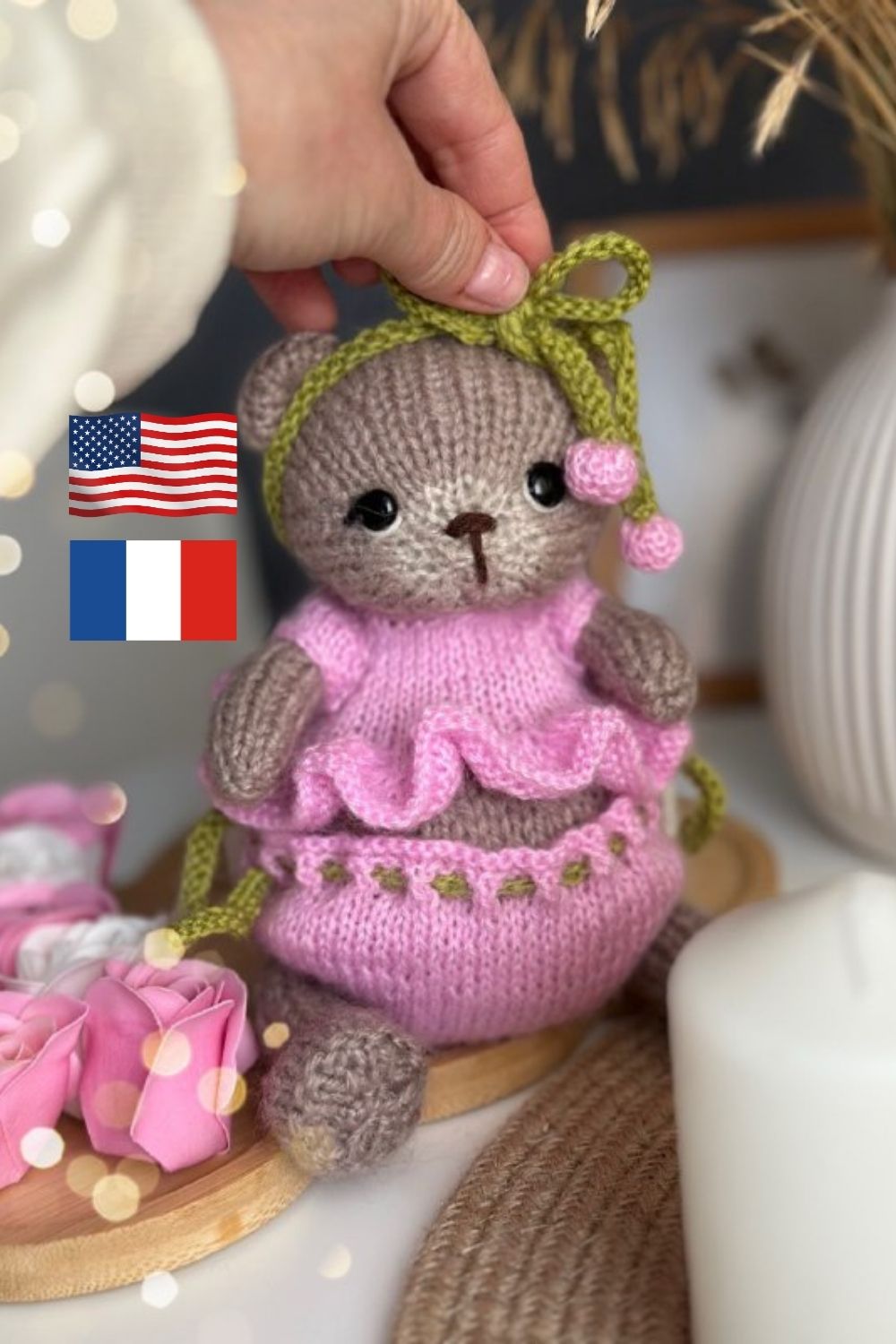 Ensemble Pull Et écharpe Pour Ours En Peluche 30 Cm - Vêtements Tricotés Tout Doux Pour Poupée Ours - 4 Styles Au Choix