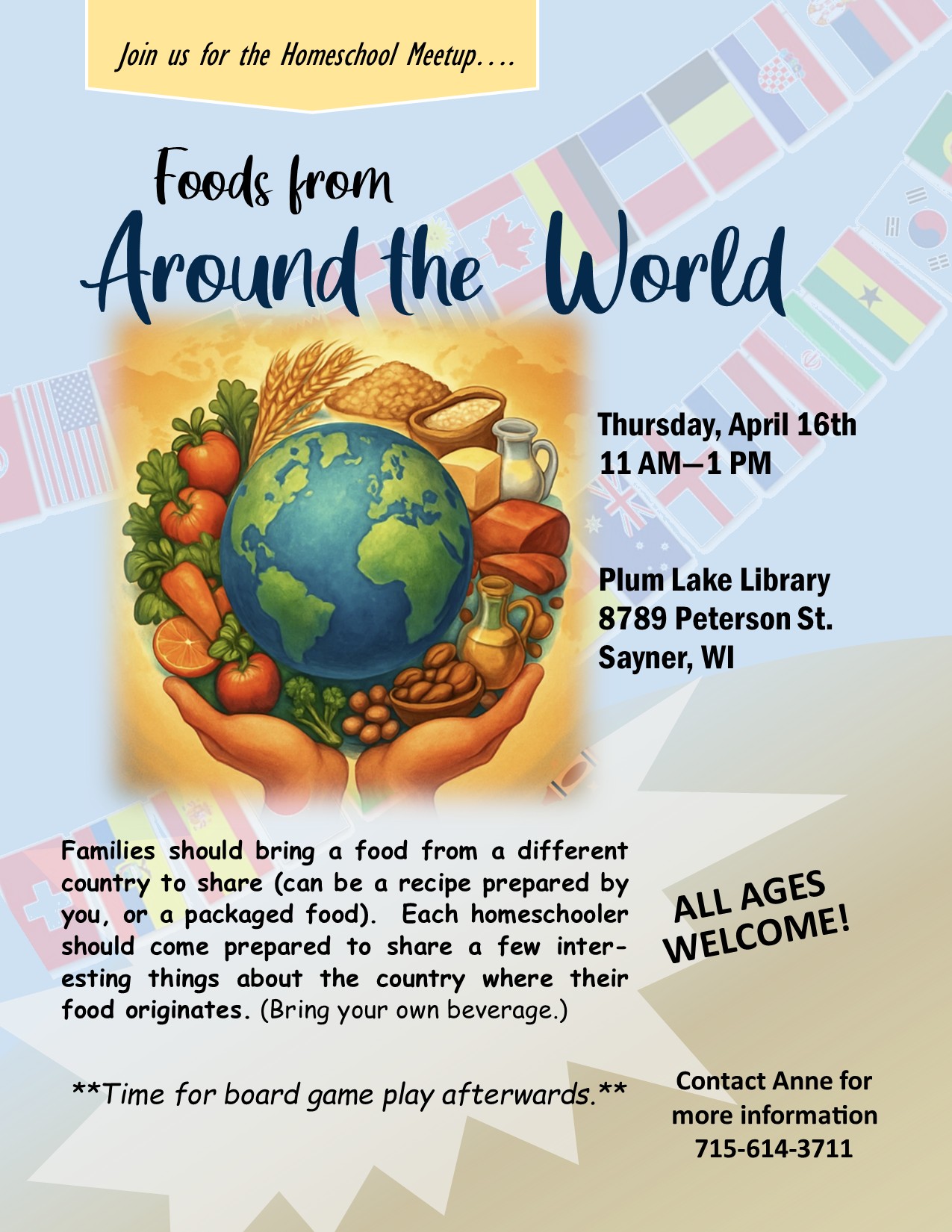 Homeschool Meetup - Foods from Around the World