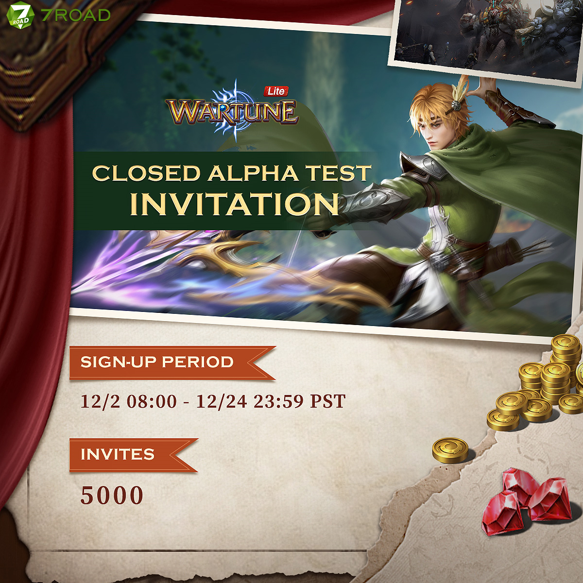 The Closed Alpha Test Sign-up has... - Wartune Ultra 7Road