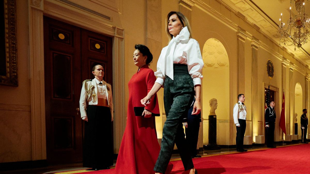 first lady red dress Timeless elegance at White House state dinners first lady outfit ideas