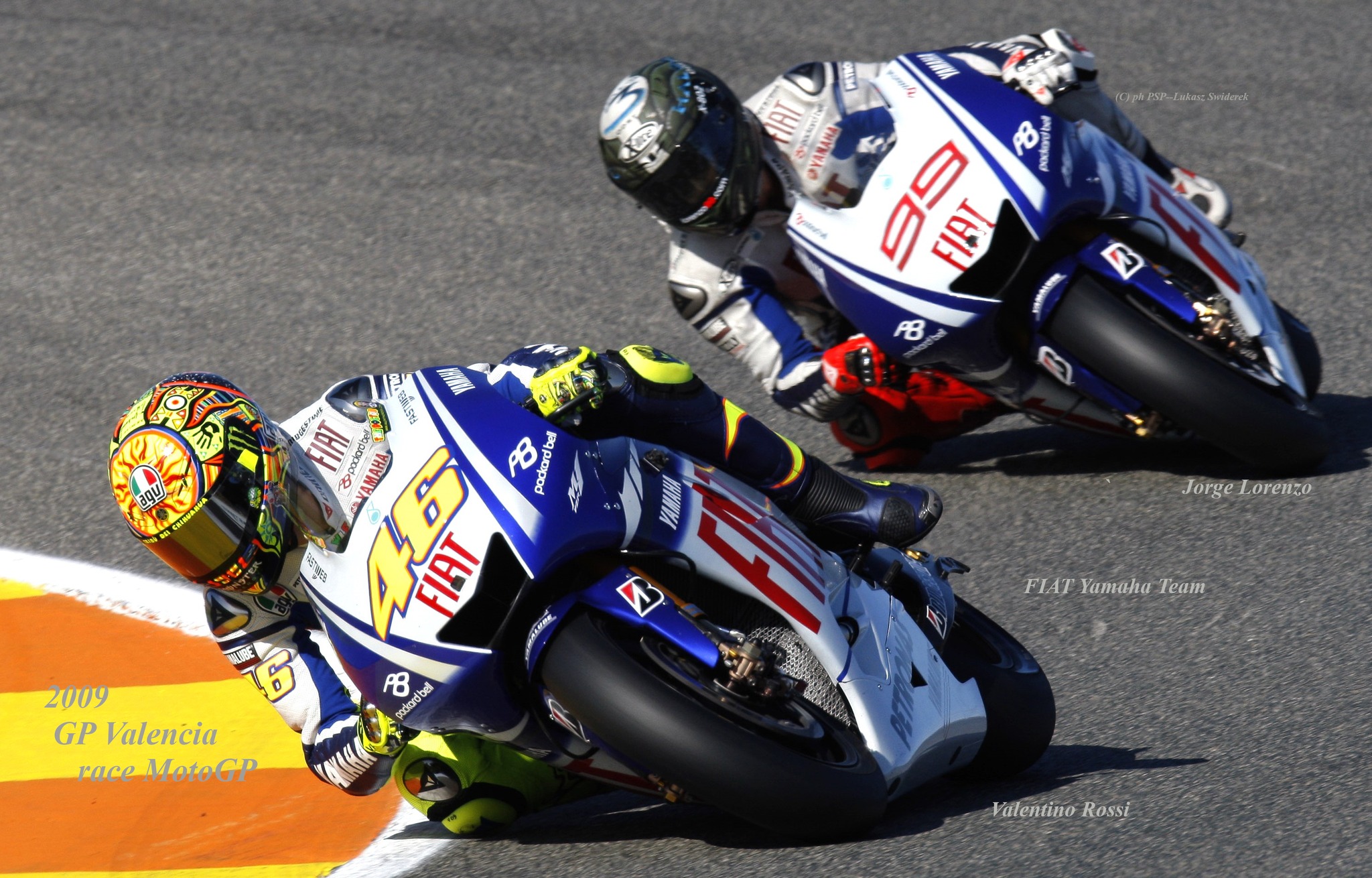 2009 MotoGP #46 Valentino Rossi - #99 Jorge Lorenzo, FIAT Yamaha