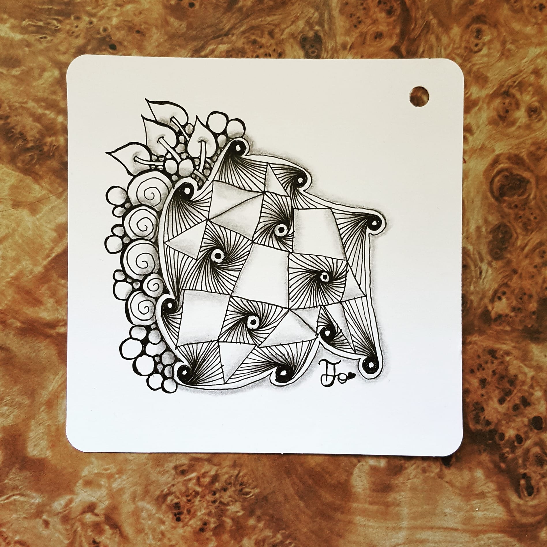 Jennifer瘋藝術 - 今日練習 #cadenttangleation #pokeleaf #printemps...