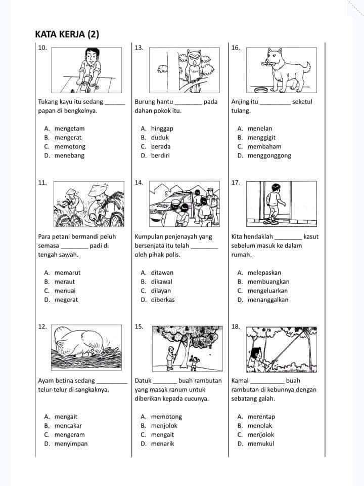 Latihan Kata Kerja Bergambar Fun Class Tuition 芳学堂专业补习 Facebook