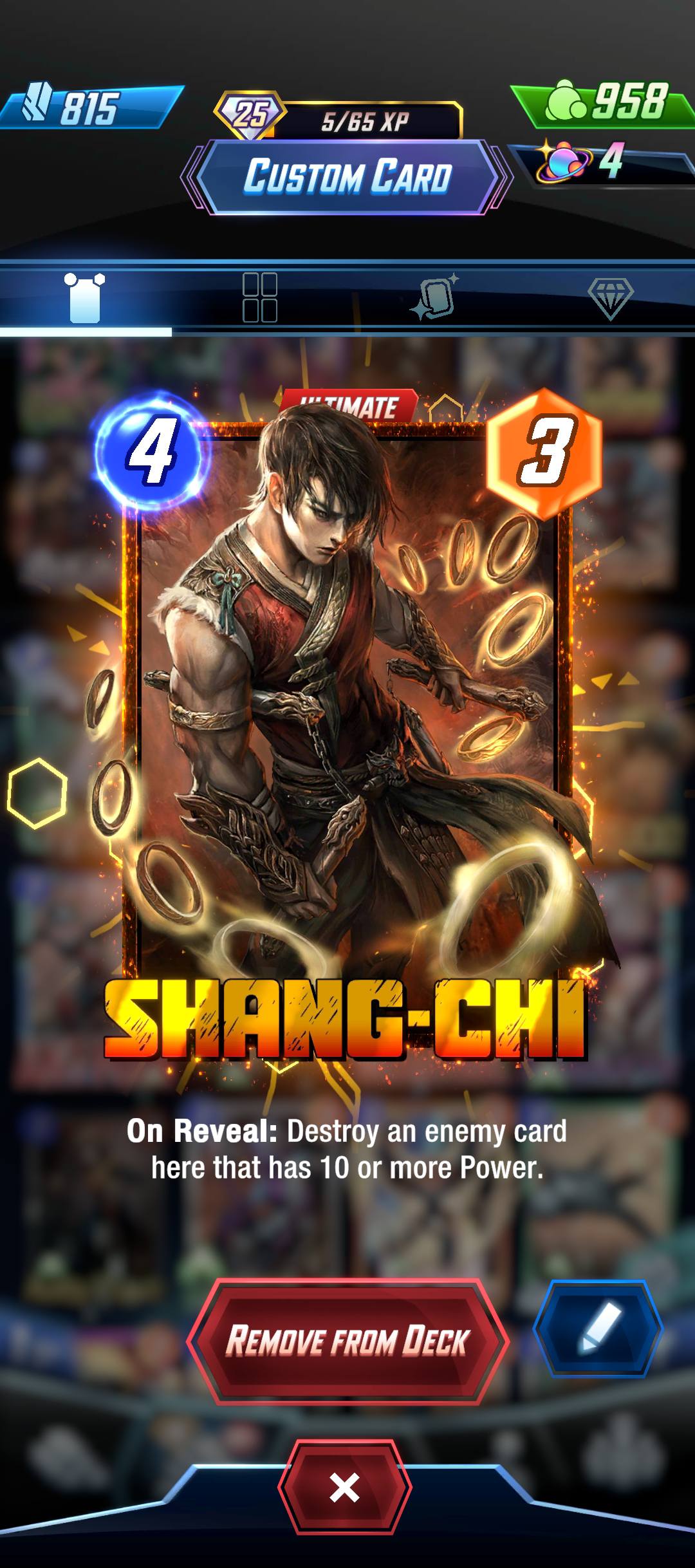 Shang-Chi Ultimate Variant in Marvel Snap Shop