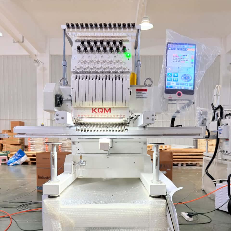 KQM Embroidery Machines Factory With 2 heads 15 colors with embroidery ...