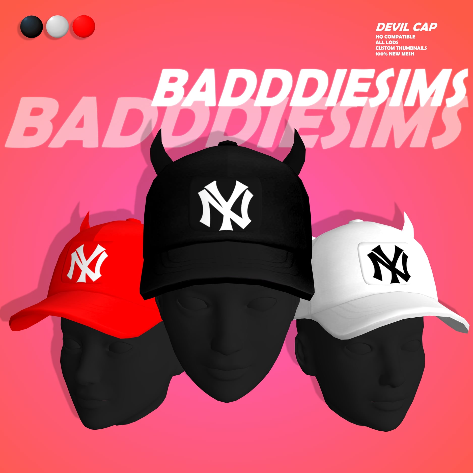 The Sims4 - 🧢หมวกแก๊ปเท่ๆแบบDEVIL CAP😈 v v v v ลิ้งก์โหลดใต้คอมเม้นท์ ...