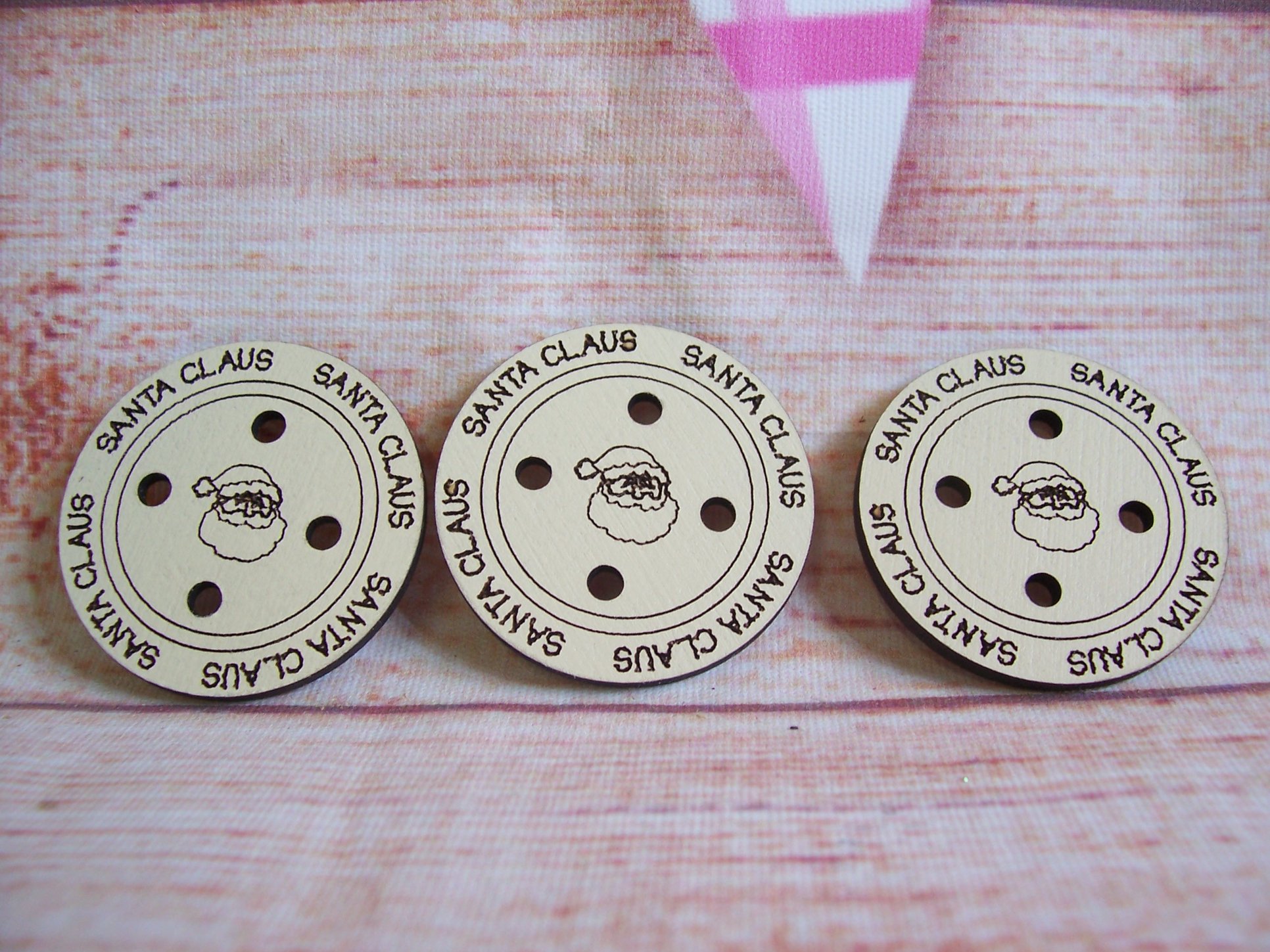 New coloured santa buttons no... - Cut-N-Crafts, MDF Shapes