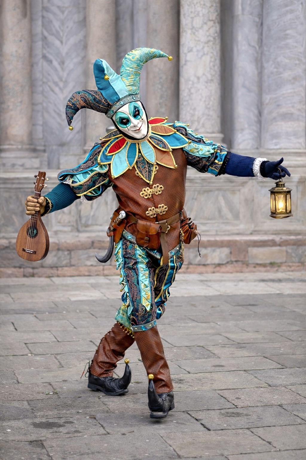 Prowalk - This costume represents a Venetian Carnival jester-musician ...