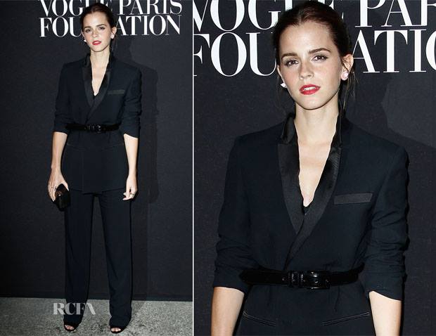 The Dapper Dames - Check out Emma Watson in that black on black suit! A ...