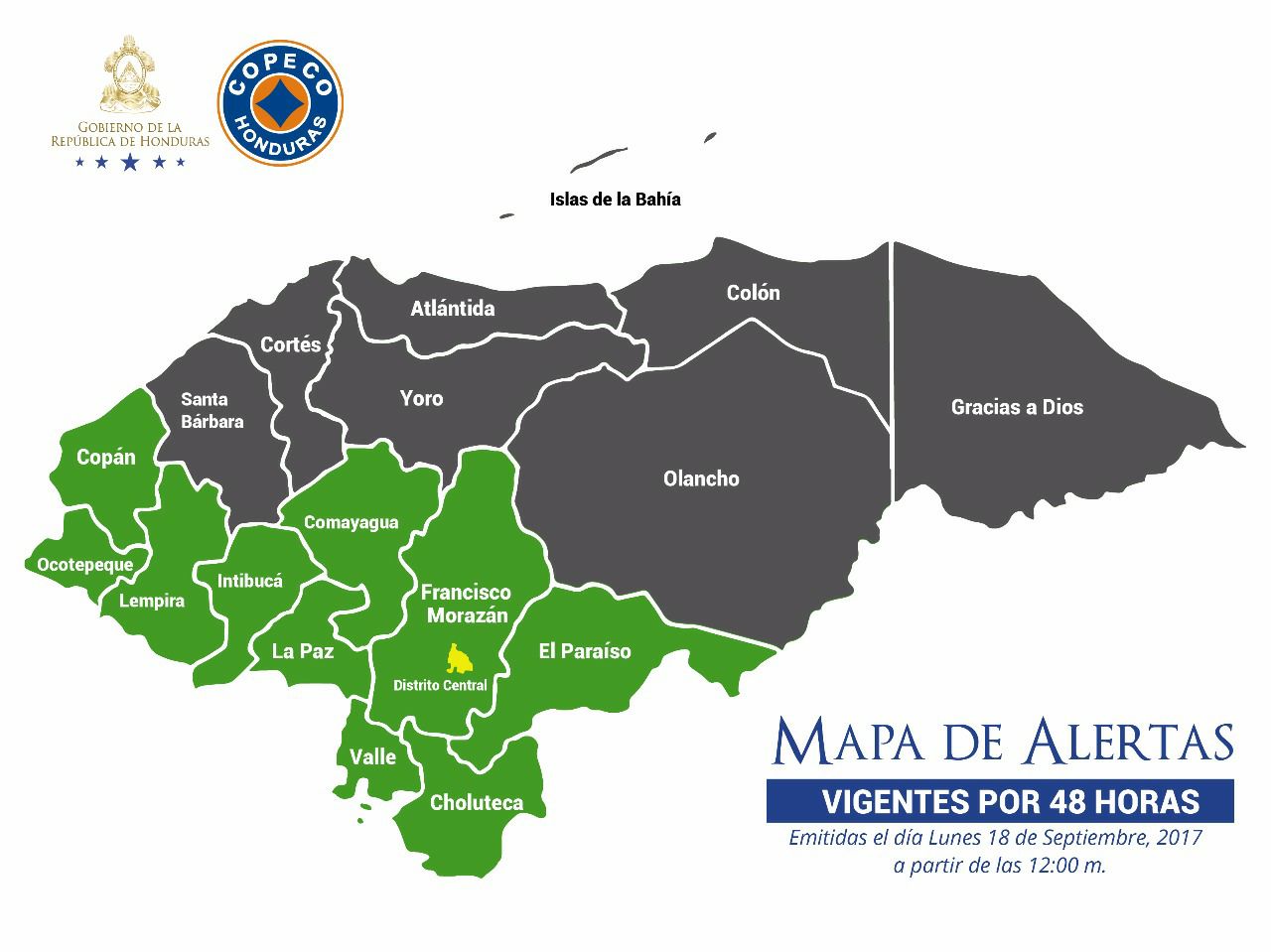 COPECO - #Atención al Mapa de #Alertas vigente a partir de...