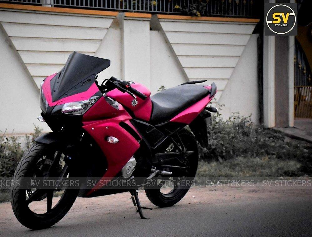 Yamaha R15 Matte Black & Pink Wrap by... - MotorcycleFair.com