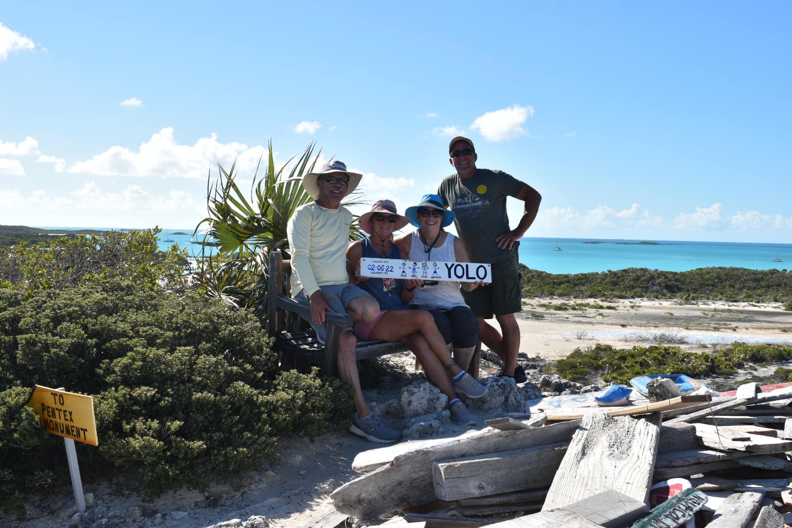 Traveling with Yolo - We hiked up to Boo Boo Hill and left our boat ...