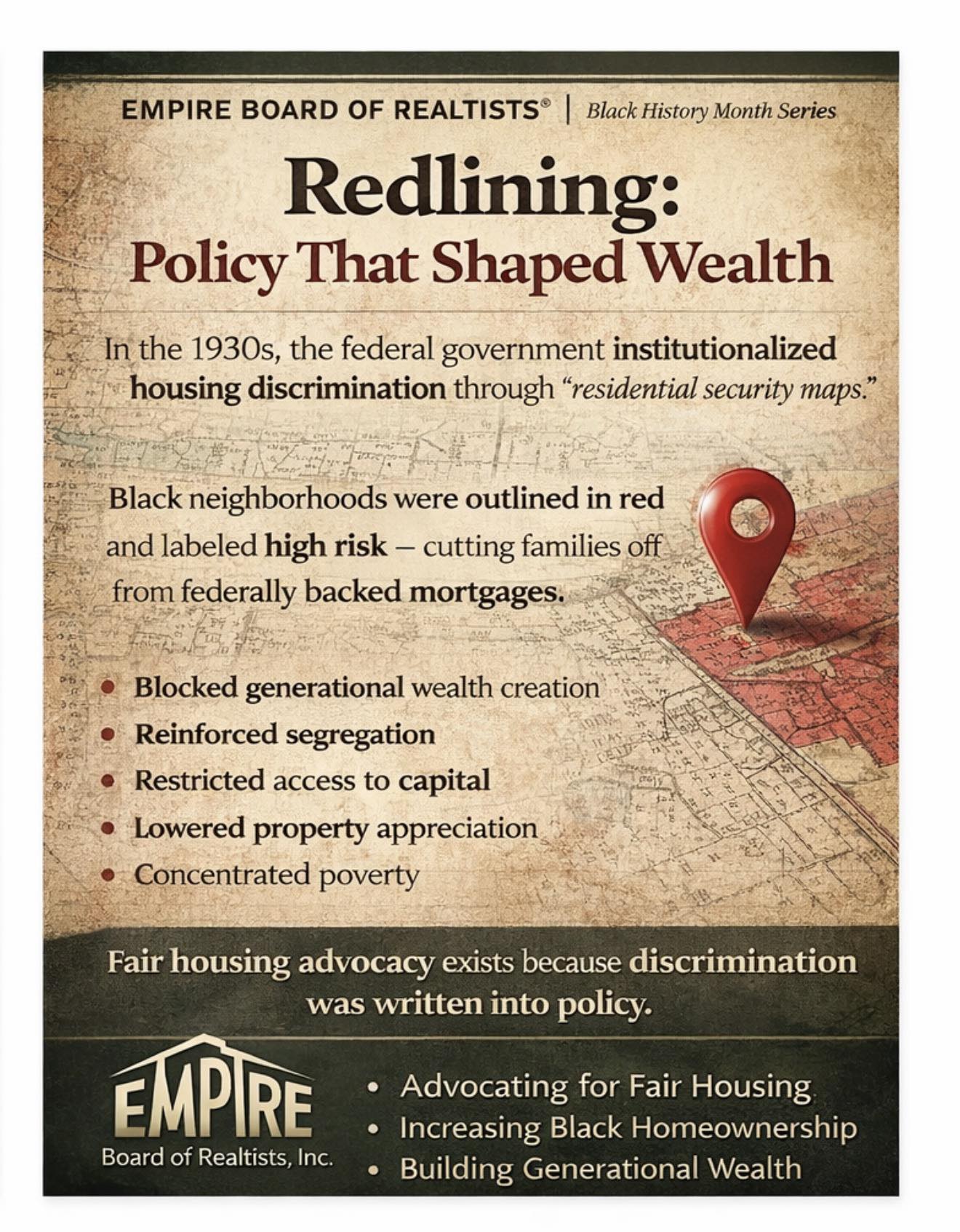 💚 February 11 – Redlining... - Empire Board of Realtists, Inc | Facebook