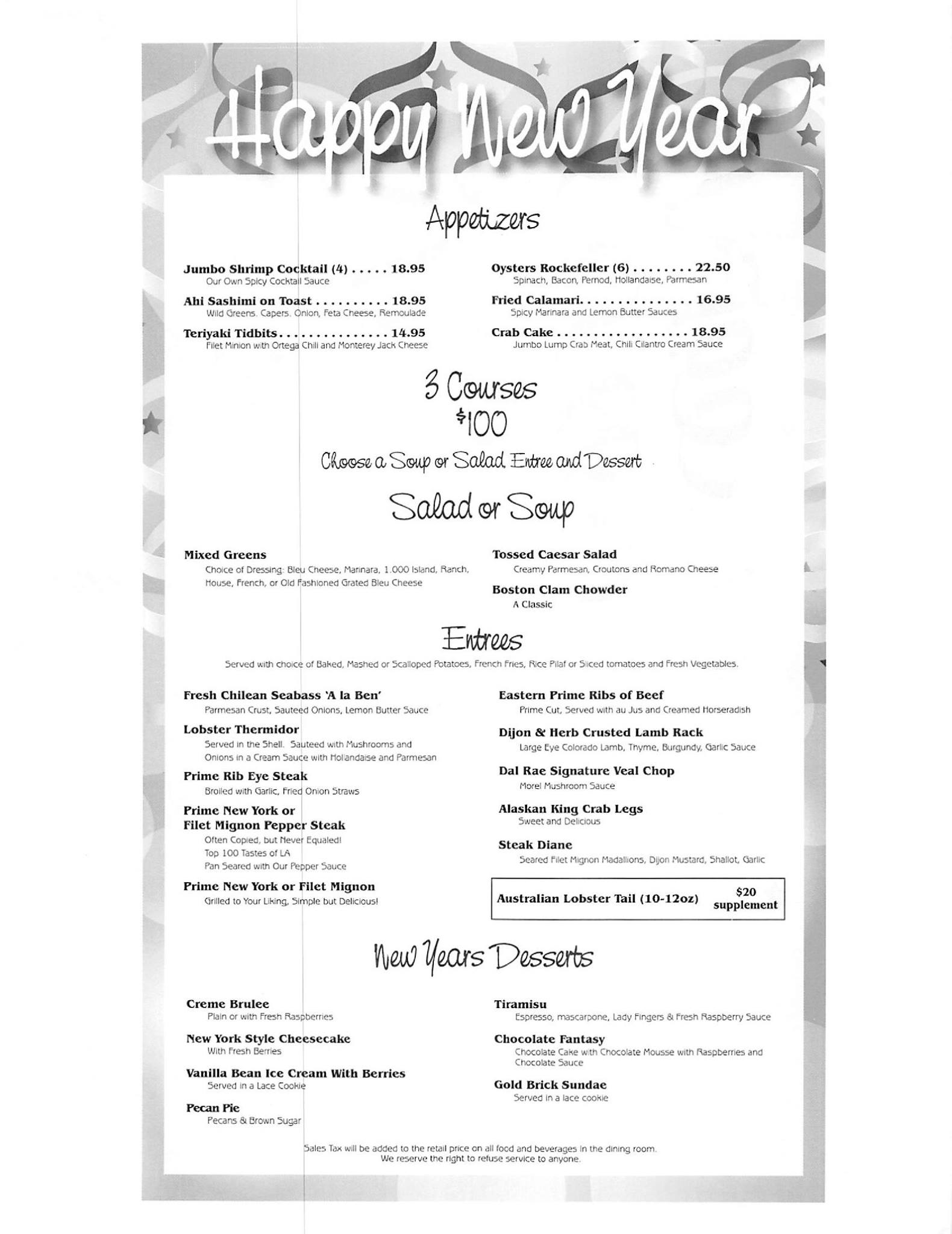 Dal Rae - Join us for New Years! 3 seating options: 5:00... | Facebook