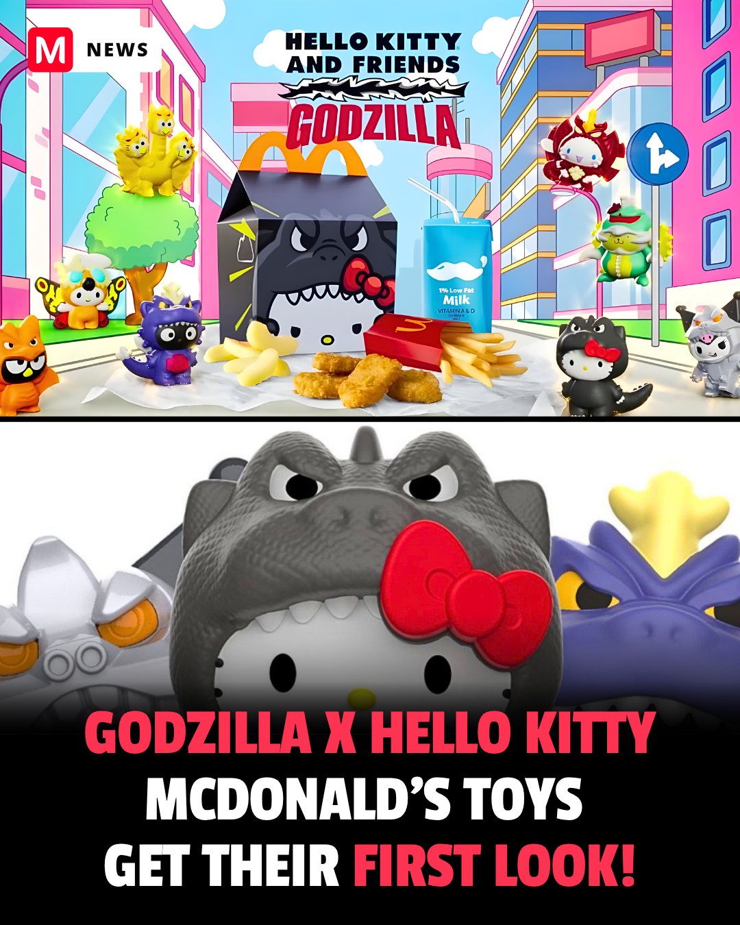 McDonald's is teasing a Hello Kitty x Godzilla collaboration