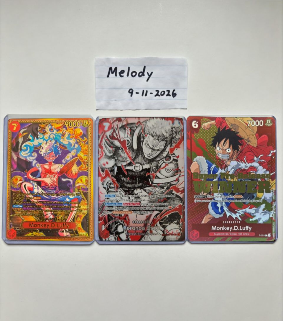 LTS/NFT Luffy Gold $850 Luffy SPR $6k zoro $450