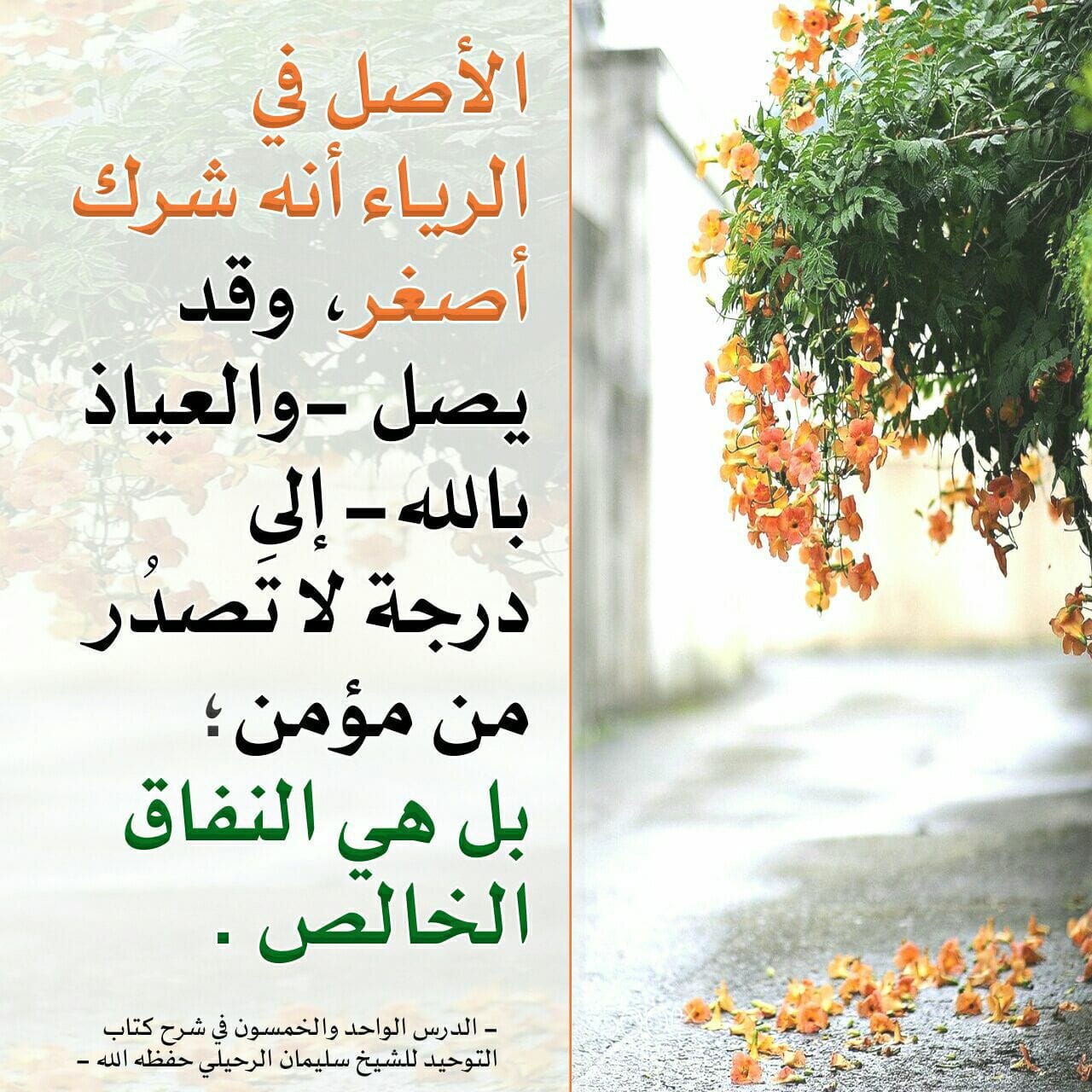 العلم القرآن والحديث - #فائدة ️ ضابط الرياء: أن يكون الإظهار بقصد مدح ...