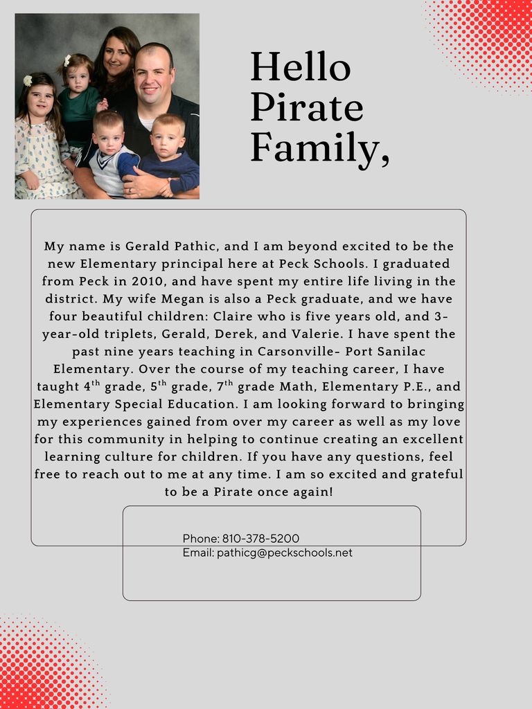 Meet our new Elementary... - Peck Community Schools | Facebook