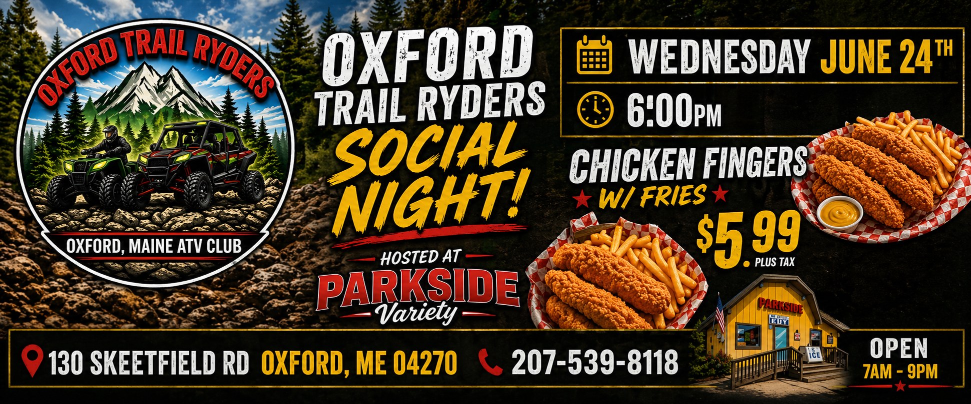 🍕 Join us for a ride in Social Night at Parkside Variety! 🍕