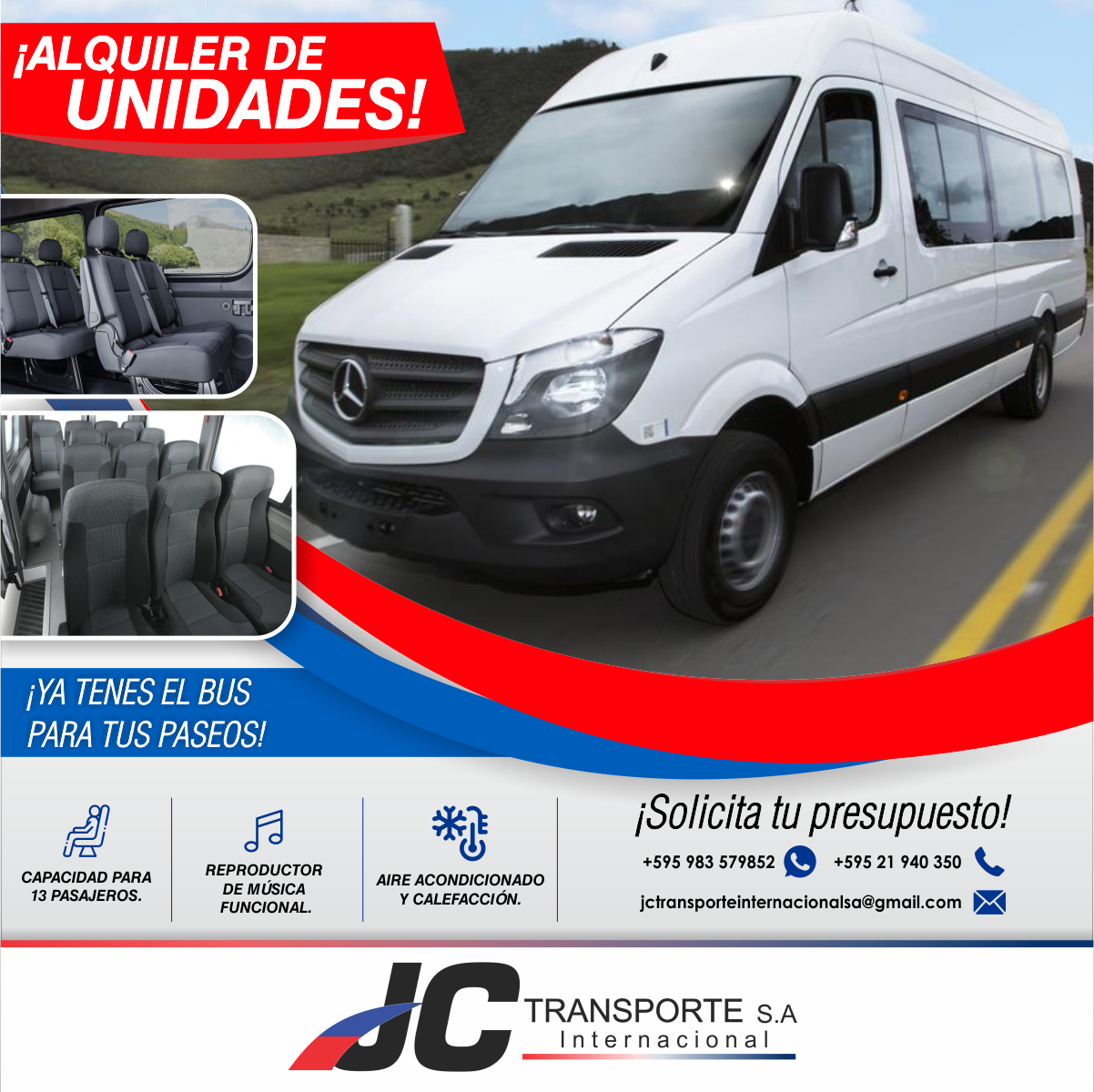 JC Internacional - ¡Mini bus disponible para tus paseos! 🚍 Con ...