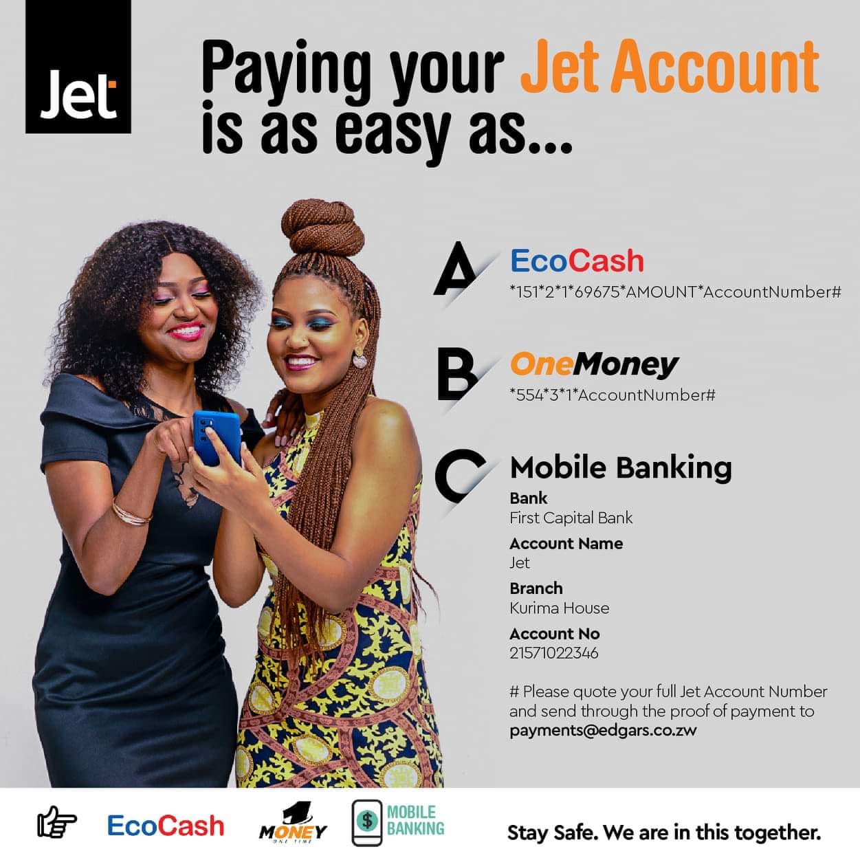 Jet Zimbabwe - Pay your Jet Account easily using Ecocash.... | Facebook