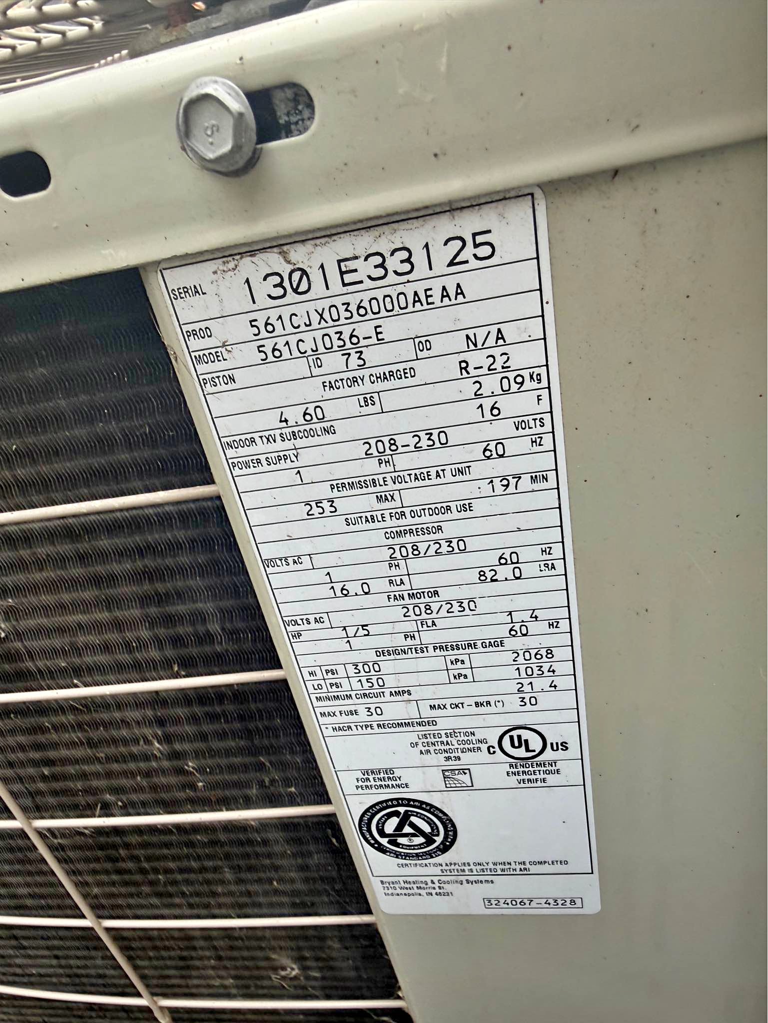 3,5 ton R22 condenser American Standard - Air Conditioners - Des ...