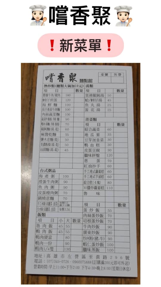 嚐香聚麵點館 Home Facebook