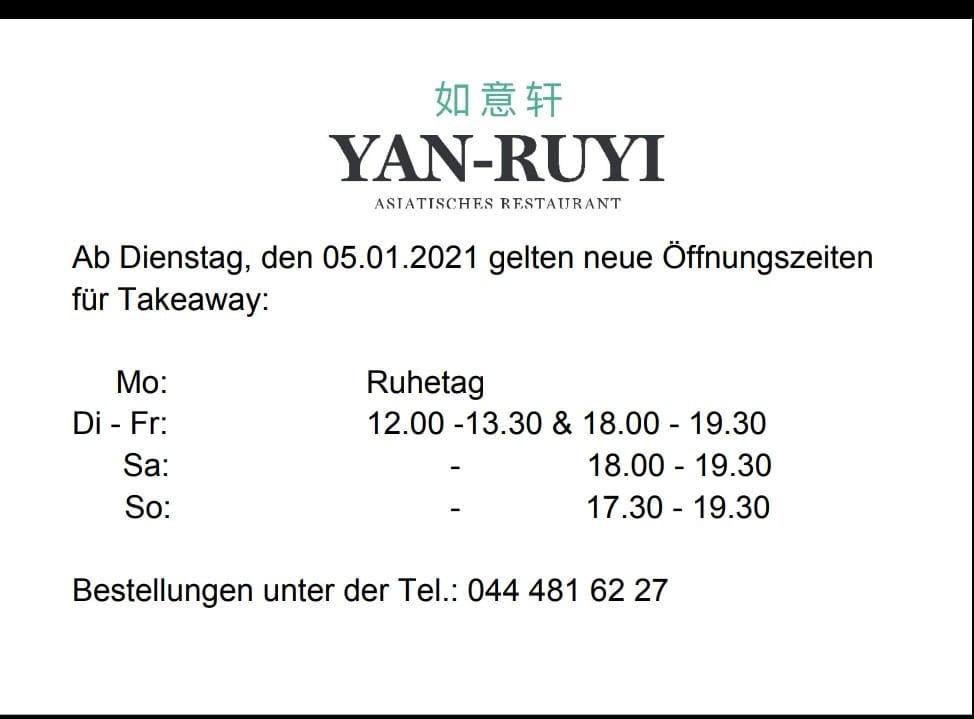 Yan Ruyi Asiatisches Restaurant | Zürich
