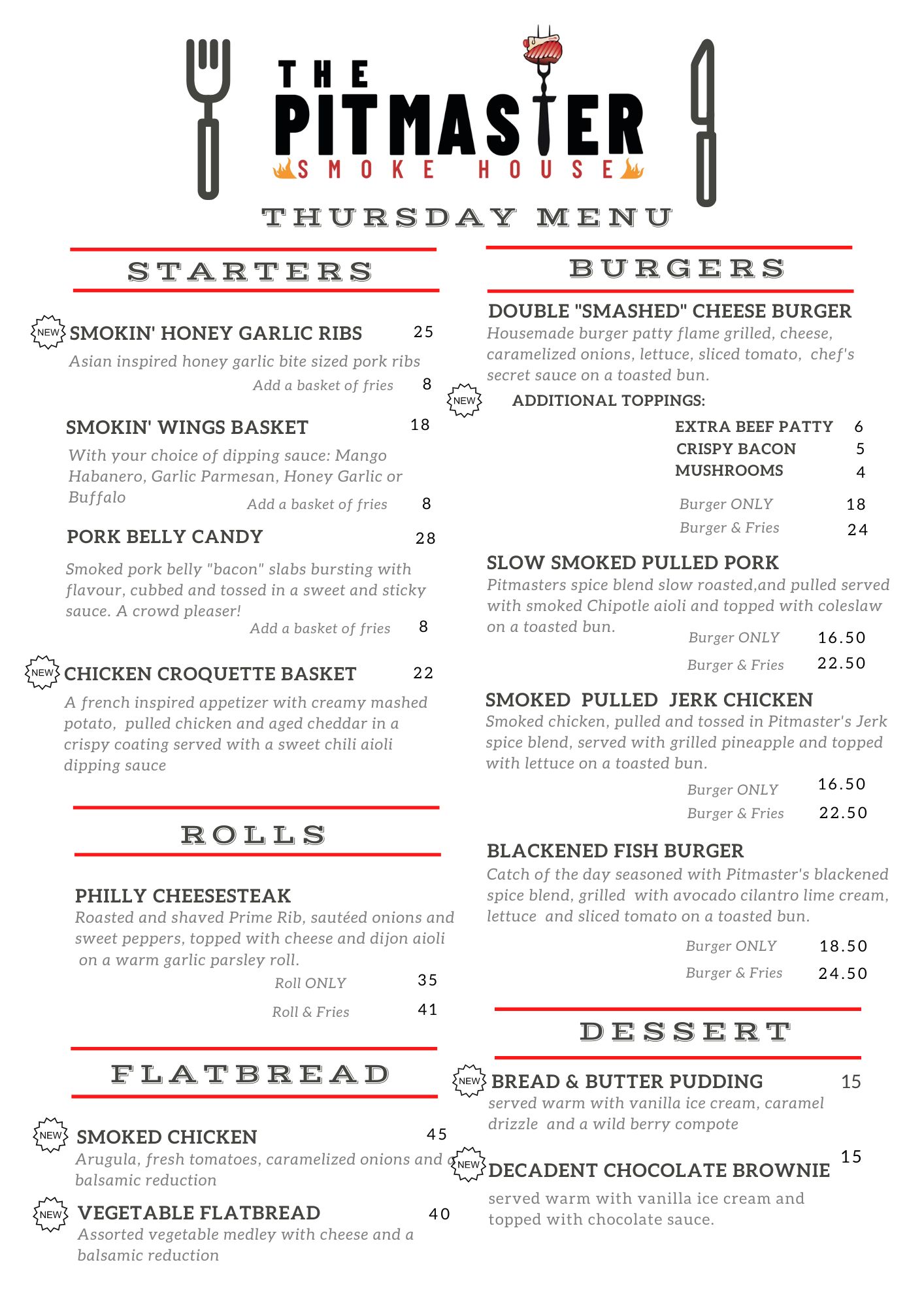 Here is our NEW menu debut!... - The Pitmaster Smokehouse SVG | Facebook